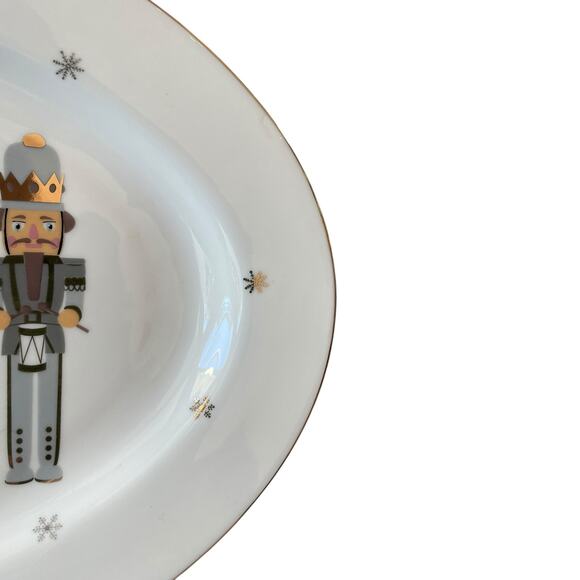 Christmas Nutcracker Soldier Serving Platter Tray 10x14 Oval Holiday New - Picture 6 of 10